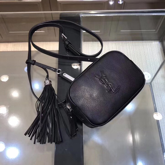 Saint Laurent μικρή τσάντα κάμερας Lou μαύρη 505976