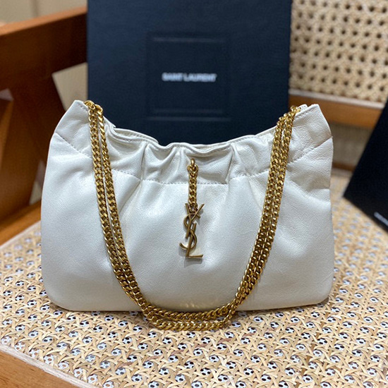 Saint Laurent μονόγραμμα Hobo Bag λευκή 681632