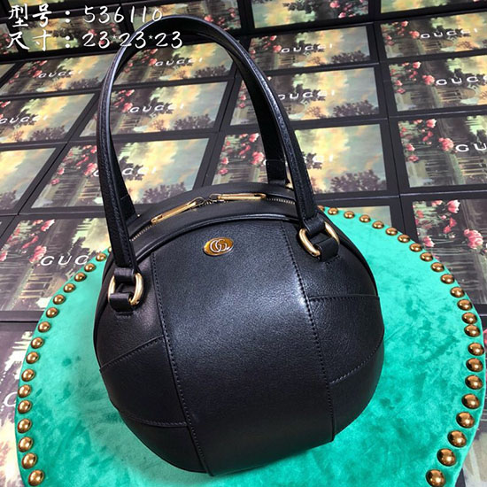 Tote Bag σε σχήμα μπάσκετ Gucci μαύρη 536110