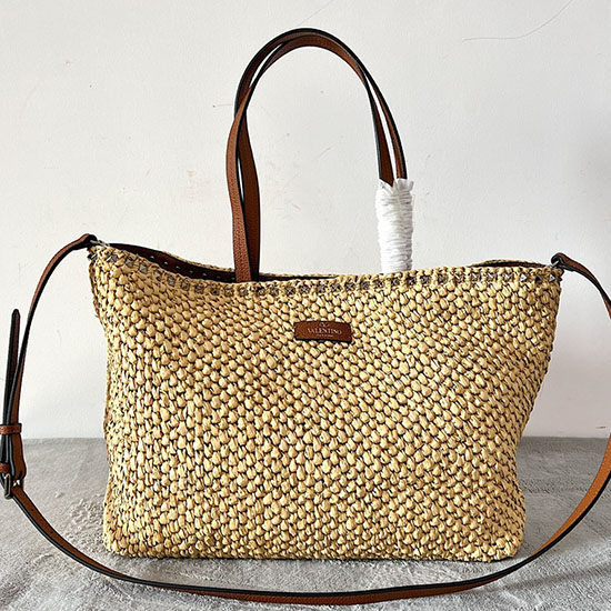 Valentino Garavani Raffia Tote Bag μπεζ V22017