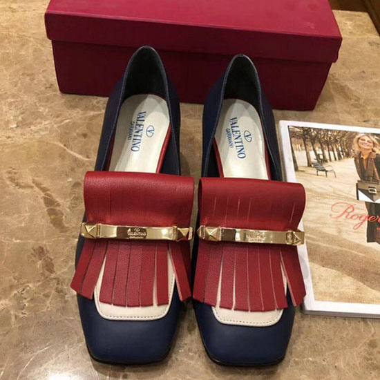 Valentino κρόσσια πολύχρωμη Loafer Blue V40301