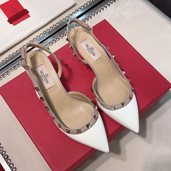 Valentino πατέντα Slingback αντλία λευκό Vs03085