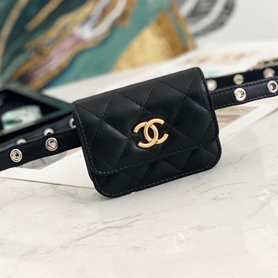 Τσάντα ζώνης Chanel μαύρη Ap81179