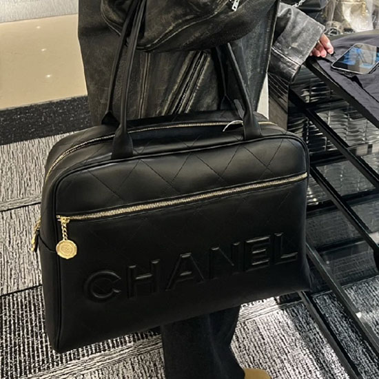 Τσάντα μπόουλινγκ Chanel Maxi μαύρη As3718