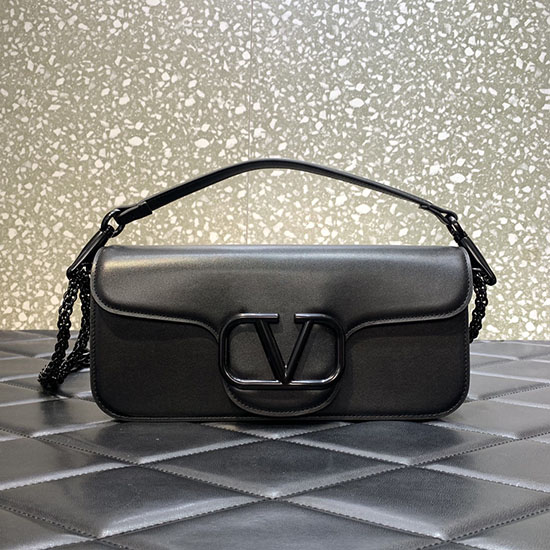 Τσάντα ώμου Valentino Loco Calfskin μαύρο V6031