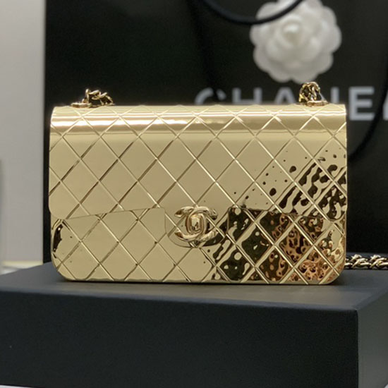 βραδινή τσάντα Chanel χρυσή A99141