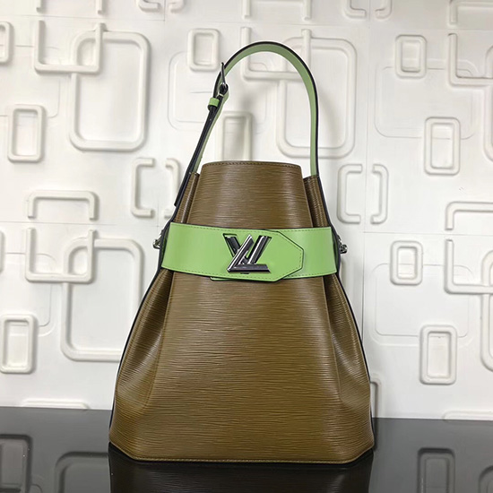 δερμάτινη Bucket τσάντα Louis Vuitton Epi πράσινη M55188