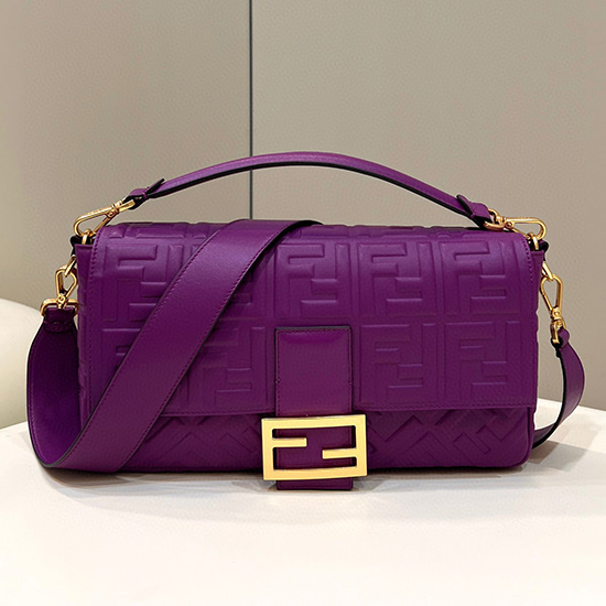 δερμάτινη τσάντα Baguette Fendi μωβ F0192