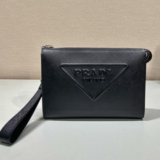 δερμάτινο Clutch Bag Prada Saffiano μαύρο 2vf039