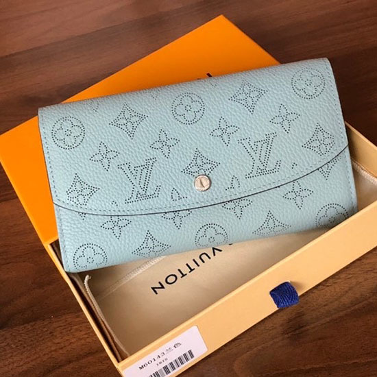 δερμάτινο πορτοφόλι ίριδας Louis Vuitton Mahina μπλε M60143