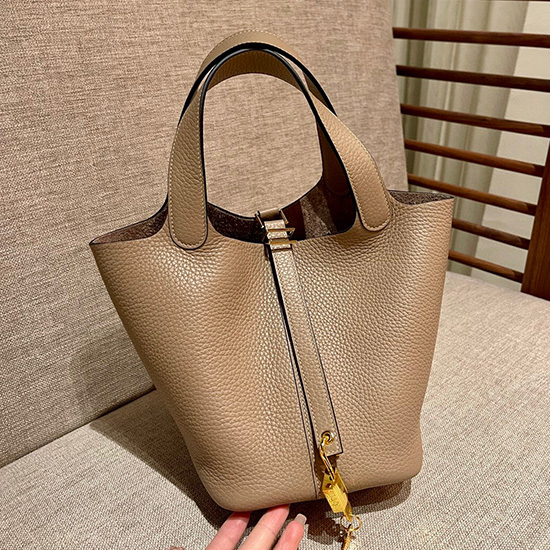 κλειδαριά Hermes Picotin 22 Tote Bag Gris Tourterelle H82301