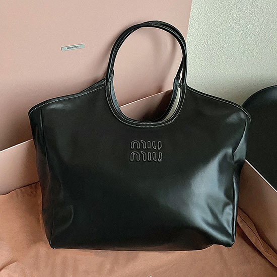 μεγάλο Miu Miu Tote μαύρο Fl0120