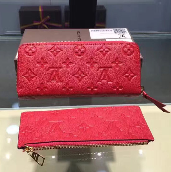 μονόγραμμα Louis Vuitton Empreinte Clemence πορτοφόλι κεράσι M60171