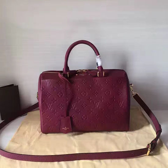 μονόγραμμα Louis Vuitton Empreinte Speedy Bandouliere μπορντό M42406