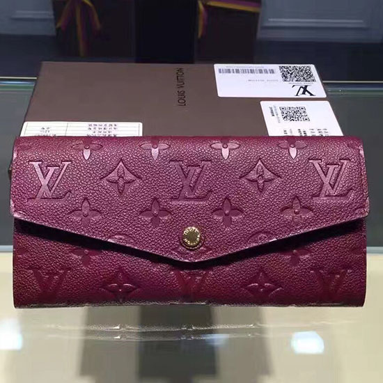 μονόγραμμα Louis Vuitton Empreinte πορτοφόλι μπορντό M60565