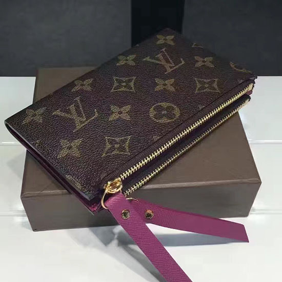 μονόγραμμα Louis Vuitton καμβάς Adele Compact πορτοφόλι μωβ M61271