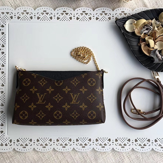 μονόγραμμα Louis Vuitton καμβάς Pallas Clutch Noir M41638