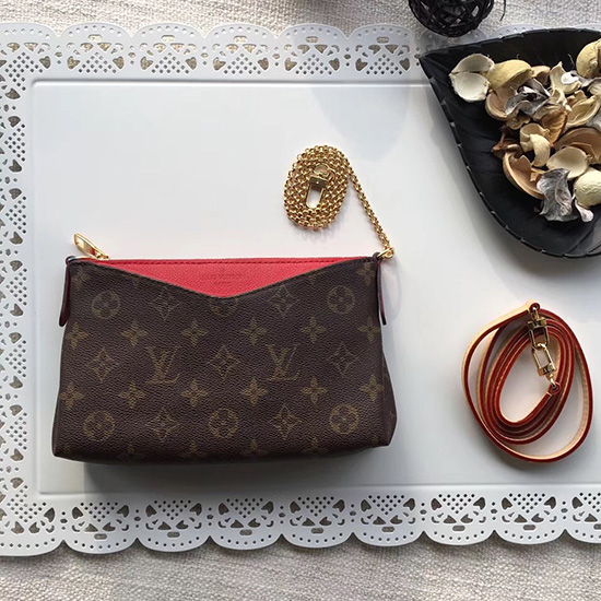 μονόγραμμα Louis Vuitton καμβάς Pallas Clutch κεράσι M41638