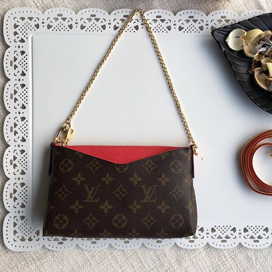 μονόγραμμα Louis Vuitton καμβάς Pallas Clutch κόκκινο M41638