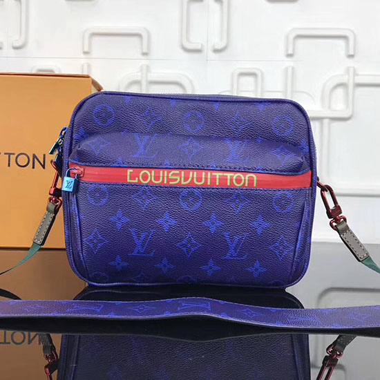 μονόγραμμα Louis Vuitton πάνινη τσάντα Messenger μπλε M42631