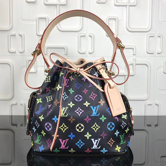 μονόγραμμα Louis Vuitton πολύχρωμο Petit Noe μαύρο M42230