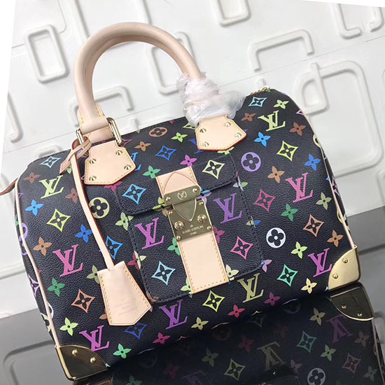 μονόγραμμα Louis Vuitton πολύχρωμο Speedy 30 M92643 μαύρο