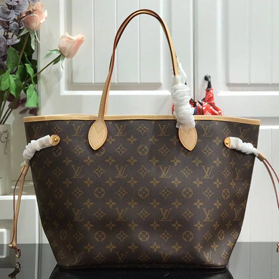 μονόγραμμα καμβάς Louis Vuitton Neverfull Mm κόκκινο N41605