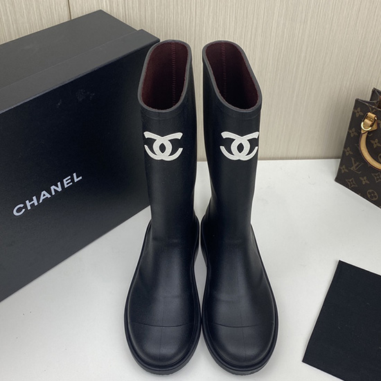 μποτάκια Chanel Wellington μαύρα Cs02171