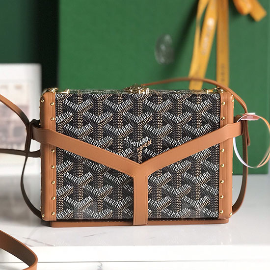 τσάντα μπαούλο Goyard Minaudiere G020177 καφέ