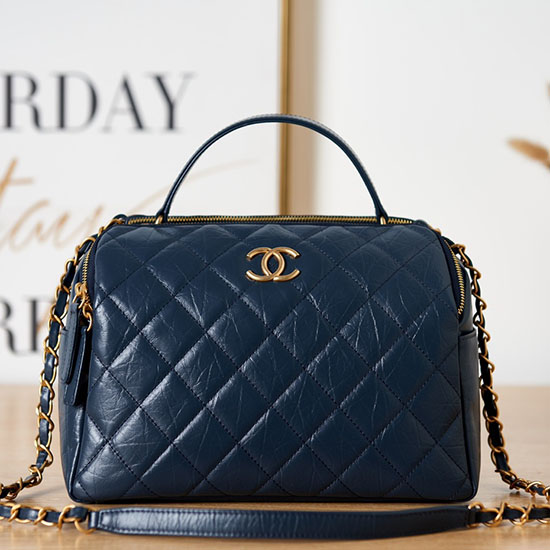 τσάντα μπόουλινγκ Chanel μπλε As3740