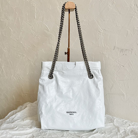 Balenciaga Crush Small Tote Bag White B742942