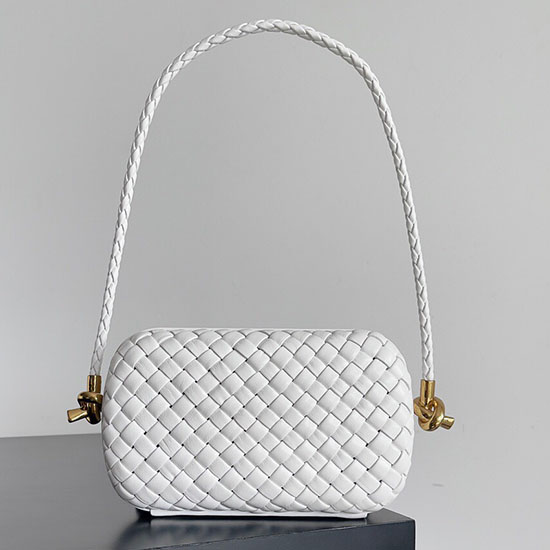 Bottega Veneta Knot Minaudiere Shoulder Bag White B717623