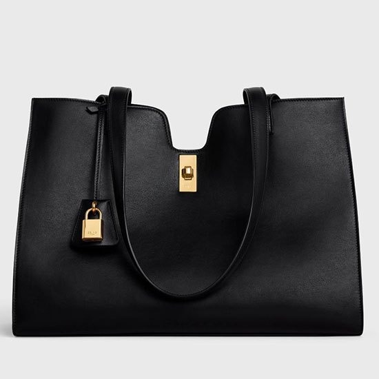 Celine Cabas 16 In Smooth Calfskin Black C35309