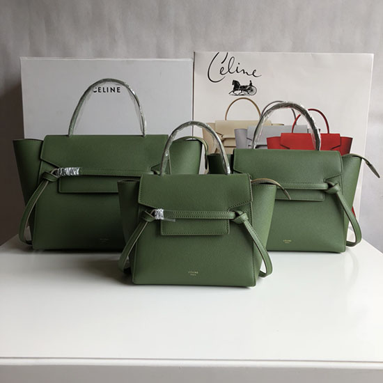 Celine Grained Calfskin Belt Bag Green CB202428