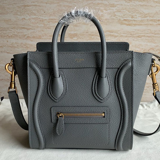 Celine Luggage Bag in Drummed Calfskin Grey CE0805