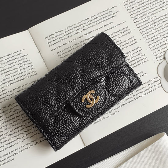 Chanel Caviar KEY HOLDER Black AP80799