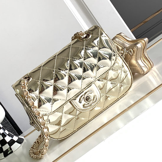 Chanel Flap Bag  Star Coin Purse Gold AS4648