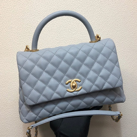 Chanel Flap Bag with Top Handle Blue A92991