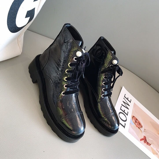 Chanel Patent Calfskin Boot Black CS09275