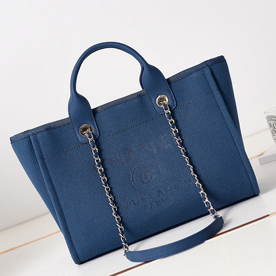 Chanel Small Tote Dark Blue AS3257