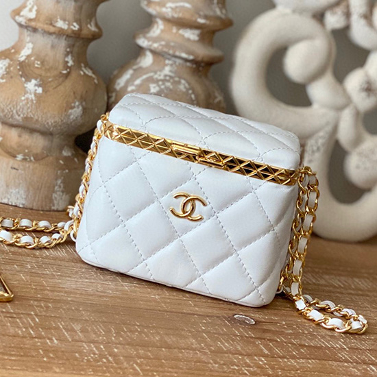 Chanel Small Vanity with Chain White AP2717