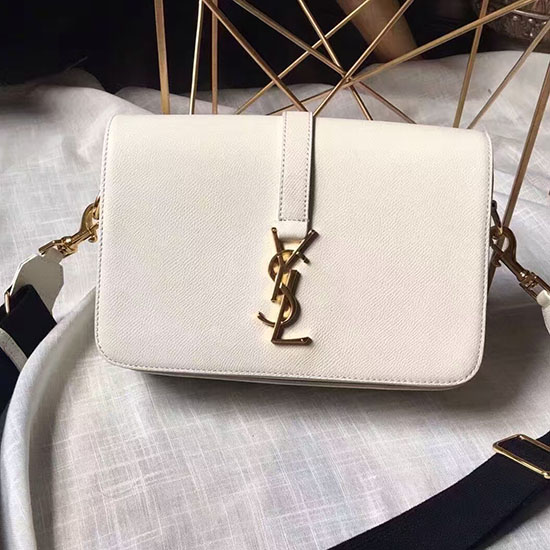 Classic Medium Saint Laurent Universite Bag White 416652