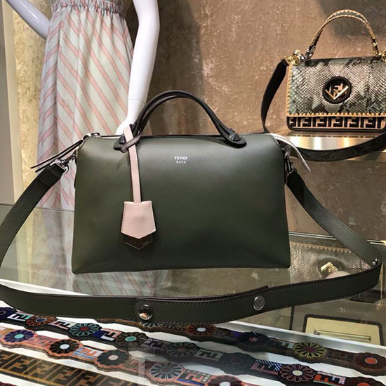 Fendi By The Way Regular Boston Bag Green and Black F81491