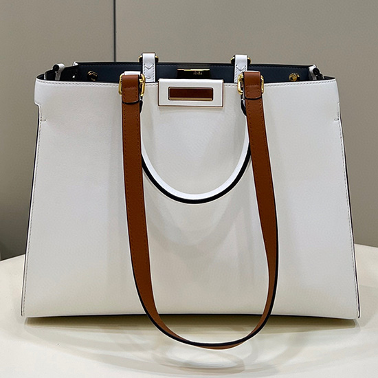 Fendi Peekaboo Small X Tote Bag White F8539