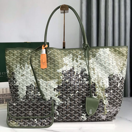 Goyard Saint Louis Tote with Print Green G6001