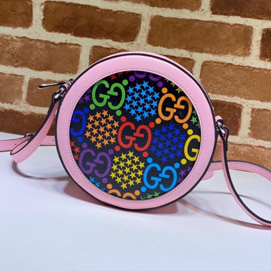 Gucci GG Psychedelic Round Shoulder Bag Pink 603938