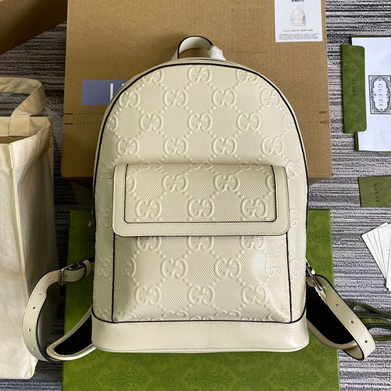 Gucci GG embossed backpack White 658579