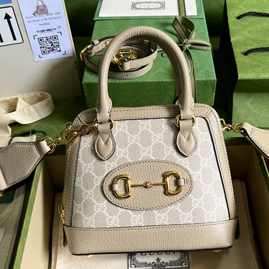 Gucci Horsebit 1955 Small Handbag White 677212