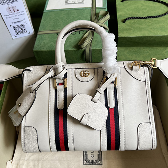 Gucci Small top handle bag with Double G White 715772