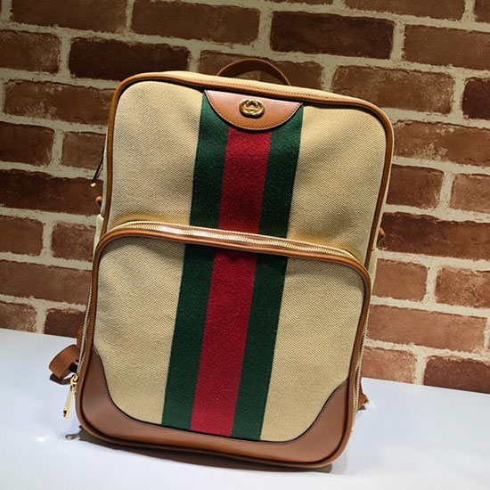 Gucci Vintage Canvas Backpack Beige 575063